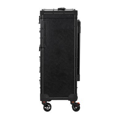 Professionele barber trolley Gabbiano C12 zwart met planken en wielen voor kapperswerk, barbershop en accessoires