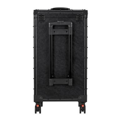 Professionele barber trolley Gabbiano C12 zwart met planken en wielen voor kapperswerk, barbershop en accessoires