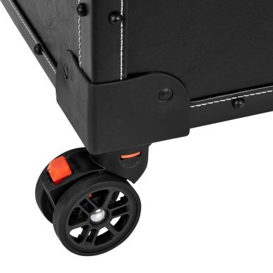 Professionele barber trolley Gabbiano C12 zwart met planken en wielen voor kapperswerk, barbershop en accessoires