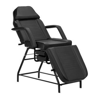 Cosmetische stoel 557A met trays, zwart, voor professioneel saloncomfort en efficiënte behandelruimtes