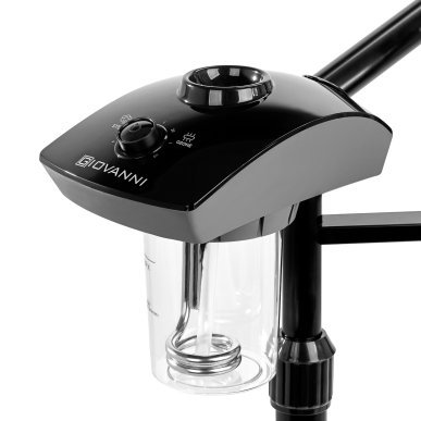 Professionele vapozon met loeplamp Giovanni D-21 zwart voor cosmetische behandelingen en huidverzorging in de salon