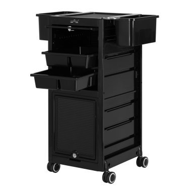 Professionele kappers trolley Gabbiano 68C zwart voor kapperswerk, barberdiensten en een overzichtelijke salonwerkplek