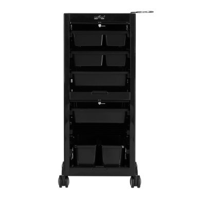 Professionele kappers trolley Gabbiano 68C zwart voor kapperswerk, barberdiensten en een overzichtelijke salonwerkplek