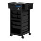 Professionele kappers trolley Gabbiano 68UV zwart met UV-sterilisator voor salon, barberdiensten en georganiseerde haarstyling