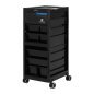 Professionele kappers trolley Gabbiano 68UV zwart met UV-sterilisator voor salon, barberdiensten en georganiseerde haarstyling