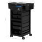 Professionele kappers trolley Gabbiano 68UV zwart met UV-sterilisator voor salon, barberdiensten en georganiseerde haarstyling