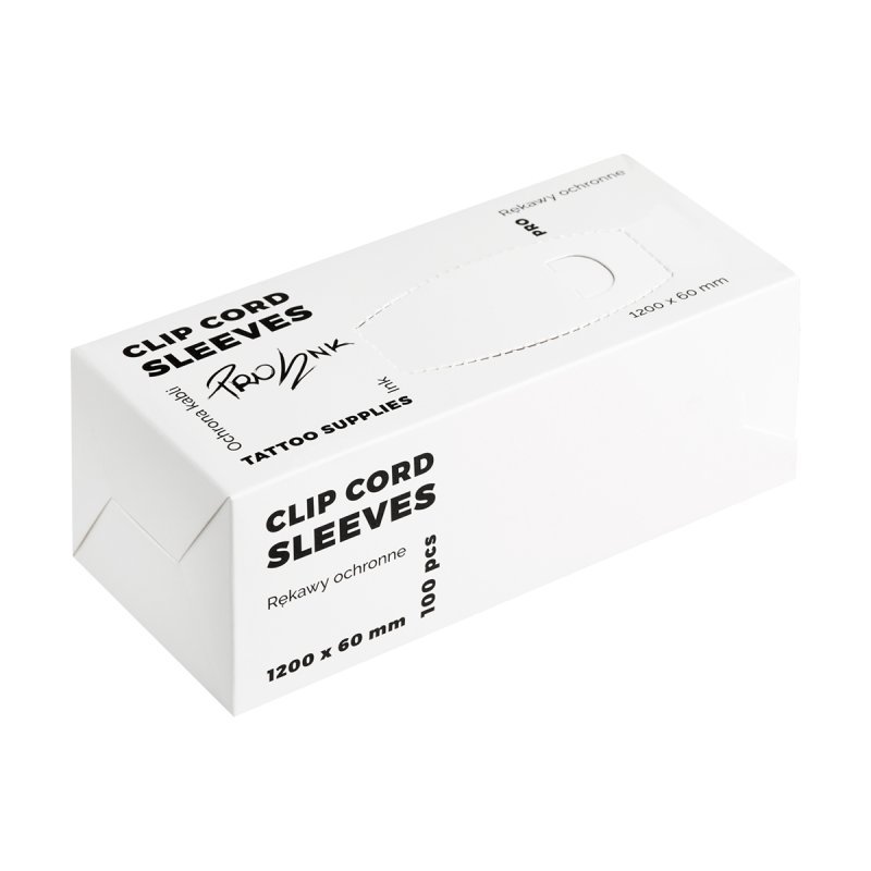 Tattoo beschermfolie voor clipcord PRO INK 100 stuks voor hygiënische werkplekorganisatie in tattoo- en PMU-studio