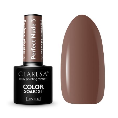 Gellak Perfect Nude 3 Claresa 5 g voor manicure en pedicure, professionele nagelstyling voor salons en nailbars