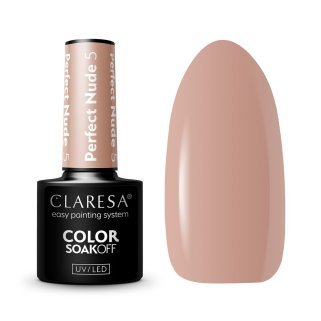 Gellak Perfect Nude 5 Claresa 5 g voor professionele nagelstyling, manicure en pedicure, voor salons en nailbars