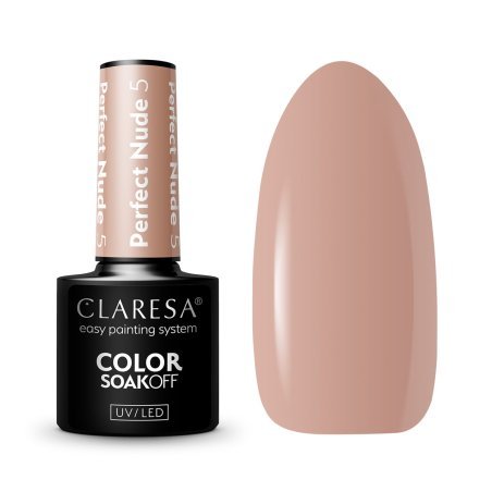 Gellak Perfect Nude 5 Claresa 5 g voor professionele nagelstyling, manicure en pedicure, voor salons en nailbars