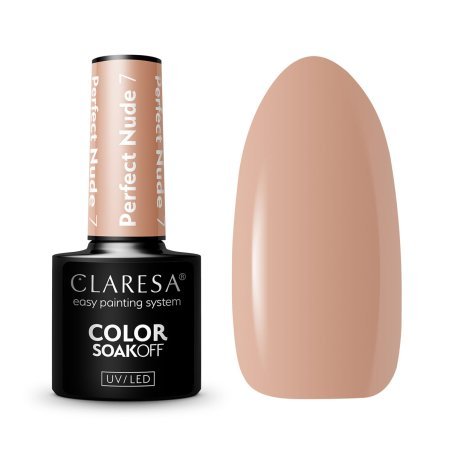 Gellak Perfect Nude 7 van Claresa 5 g voor professionele nagelstyling, manicure en pedicure met een verzorgde nude uitstraling