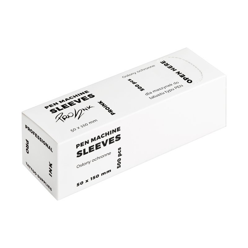 Tattoo beschermfolie voor penmachine PRO INK 500 stuks voor hygiënisch werken in tattoo- en PMU-studio's en salons Tattoo beschermfolie voor penmachine PRO INK 500 stuks voor hygiënisch werken in tattoo- en PMU-studio's en salons