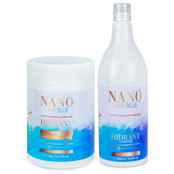 NanoCare Blue Set: Shampoo + Haarmaske 1000ml + 1000g
