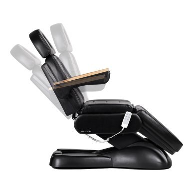 Elektrische cosmetische stoel Sillon Lux 273B zwart met 3 motoren voor gezichts- en lichaamsbehandelingen