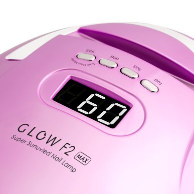 UV LED lamp Glow F2 RP 220W roze met LCD-scherm en bewegingssensor voor gellak, gel, manicure, pedicure en salonwerk