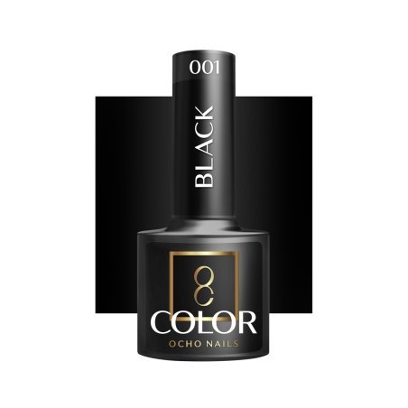 Gellak zwart 002 Ocho Nails 5 g voor professionele nagelstyling, manicure en pedicure in de salon met UV/LED-uitharding