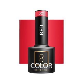 Rode gellak Ocho Nails 201 5 g voor professionele nagelstyling, manicure en pedicure met een verzorgde salonafwerking