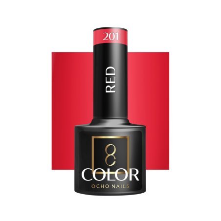 Rode gellak Ocho Nails 201 5 g voor professionele nagelstyling, manicure en pedicure met een verzorgde salonafwerking
