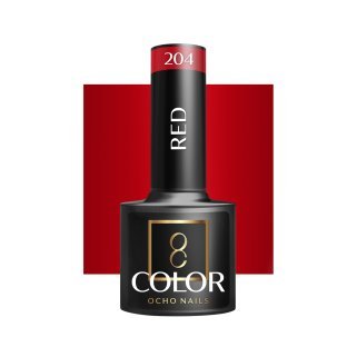 Professionele rode gellak Ocho Nails 204 van 5 g voor nagelstyling, manicure en pedicure, geschikt voor salonwerk