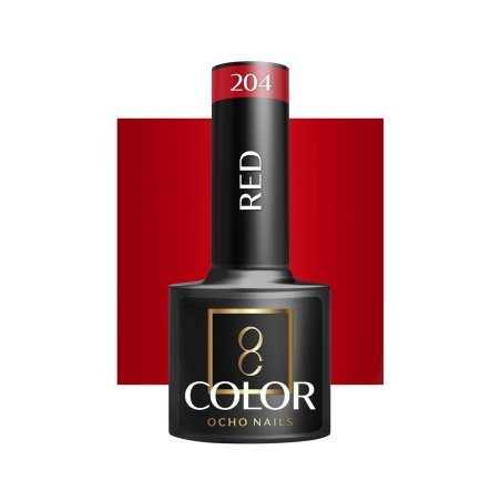 Professionele rode gellak Ocho Nails 204 van 5 g voor nagelstyling, manicure en pedicure, geschikt voor salonwerk
