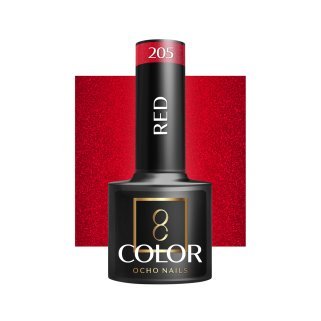 Gellak rood Ocho Nails 205 5 g voor professionele nagelstyling, manicure en pedicure met UV/LED-uitharding in de salon