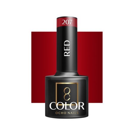 Rode gellak Ocho Nails 207 van 5 g voor professionele nagelstyling, manicure en pedicure met UV/LED-uitharding