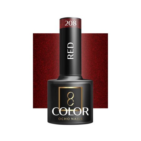 Rode gellak Ocho Nails 208 5 g met UV/LED-uitharding voor professionele nagelstyling, manicure en pedicure in de salon