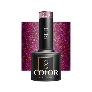 Gellak rood 209 van Ocho Nails voor professionele nagelstyling, manicure en pedicure, UV/LED-uitharding, 5 g in de salon