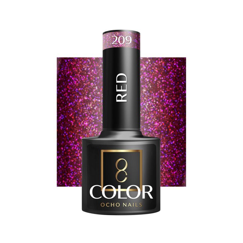 Gellak rood 209 van Ocho Nails voor professionele nagelstyling, manicure en pedicure, UV/LED-uitharding, 5 g in de salon