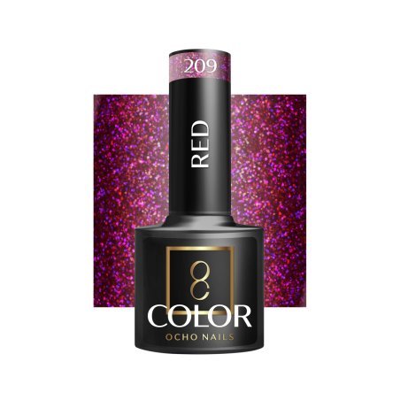 Gellak rood 209 van Ocho Nails voor professionele nagelstyling, manicure en pedicure, UV/LED-uitharding, 5 g in de salon