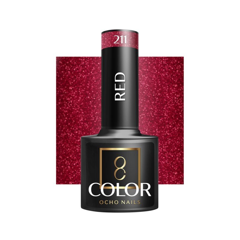 Lakier hybrydowy czerwony 211 Ocho Nails 5 g Lakier hybrydowy czerwony 211 Ocho Nails 5 g