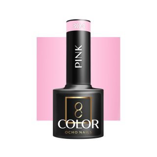 Roze gellak 304 OCHO NAILS 5 g voor hybride manicure met intense kleur, glans en langdurige dekking tot drie weken