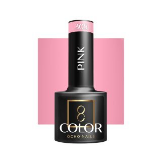 Roze gellak OCHO NAILS 305 van 5 g voor hybride manicure en nagelstyling met intense kleur, glans en langdurige dekking