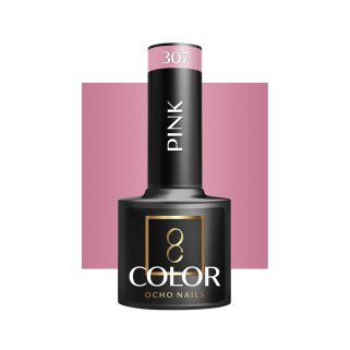Roze gellak OCHO NAILS 307 5 g voor hybride manicure en nagelstyling met intense kleur en langdurige glans