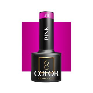 Roze gellak OCHO NAILS 311 voor hybride manicure, intense kleur en glans, 5 g voor professionele nagelstyling