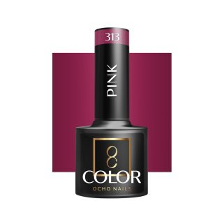 Roze gellak 313 OCHO NAILS 5 g voor hybride manicure met intense kleur, glans en duurzame nagelstyling