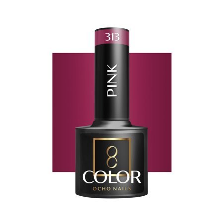 Roze gellak 313 OCHO NAILS 5 g voor hybride manicure met intense kleur, glans en duurzame nagelstyling