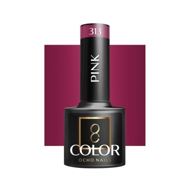 Roze gellak 313 OCHO NAILS 5 g voor hybride manicure met intense kleur, glans en duurzame nagelstyling