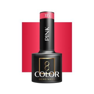 Gellak roze 315 OCHO NAILS 5 g voor hybride manicure met intense kleur, gelijkmatige dekking en langdurige glans