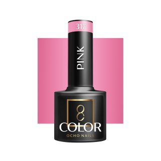 Roze gellak 317 OCHO NAILS 5 g voor hybride manicure met intense kleur, gelijkmatige dekking en langdurige glans