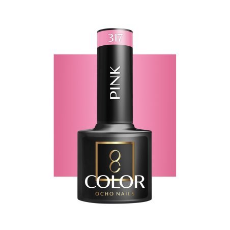 Roze gellak 317 OCHO NAILS 5 g voor hybride manicure met intense kleur, gelijkmatige dekking en langdurige glans
