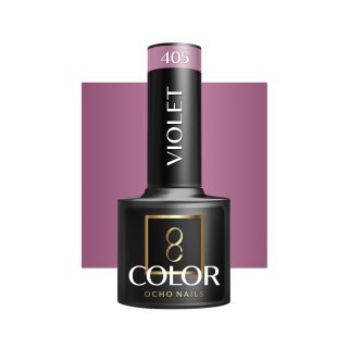 Gellak violet 405 OCHO NAILS 5 g voor hybride manicure met intense kleur, egale dekking en glanzende nagels tot drie weken