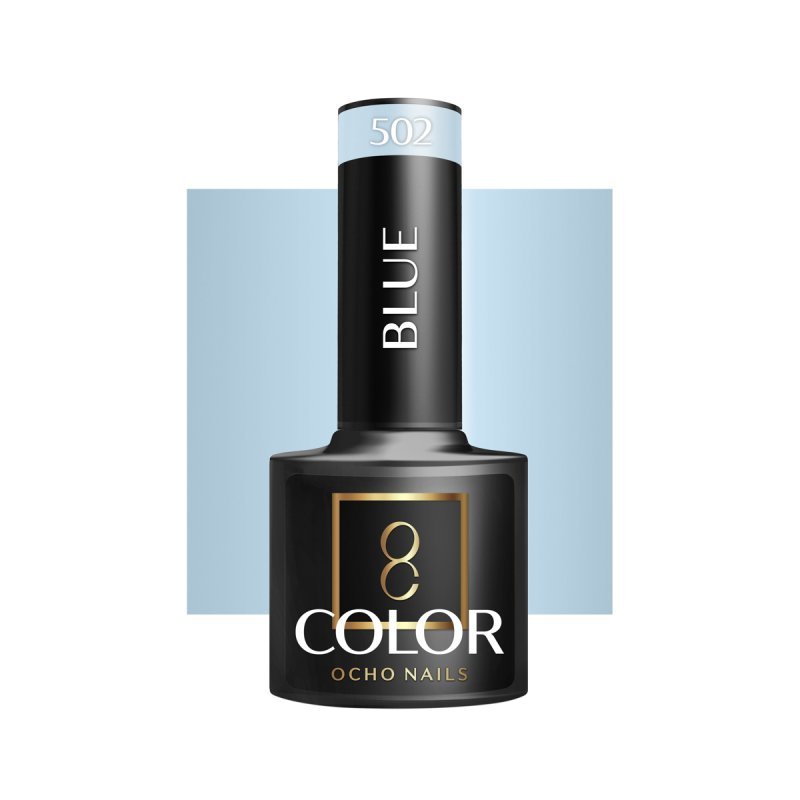 Gellak blauw 502 OCHO NAILS 5 g voor hybride manicure met intense kleur, langdurige glans en houdbaarheid tot drie weken Gellak blauw 502 OCHO NAILS 5 g voor hybride manicure met intense kleur, langdurige glans en houdbaarheid tot drie weken