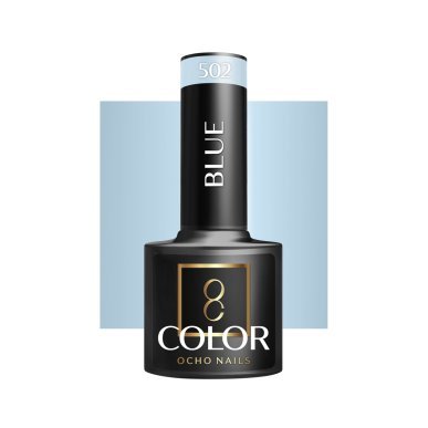 Gellak blauw 502 OCHO NAILS 5 g voor hybride manicure met intense kleur, langdurige glans en houdbaarheid tot drie weken