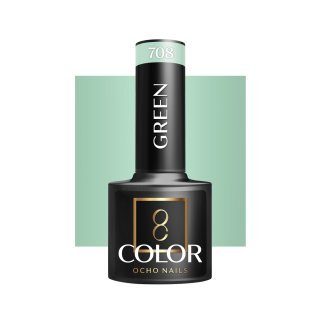 Groene gellak 708 OCHO NAILS 5 g voor hybride manicure met intense kleur, glans en langdurig resultaat tot drie weken