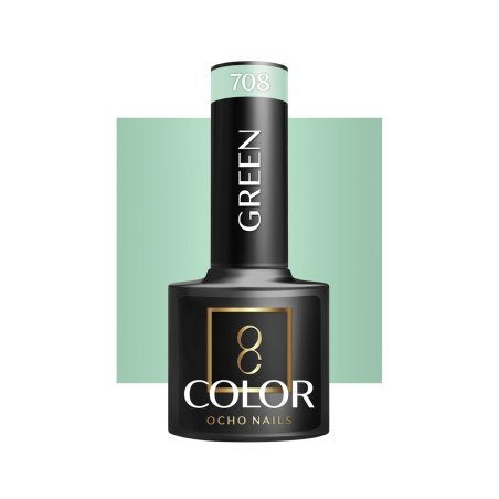 Groene gellak 708 OCHO NAILS 5 g voor hybride manicure met intense kleur, glans en langdurig resultaat tot drie weken