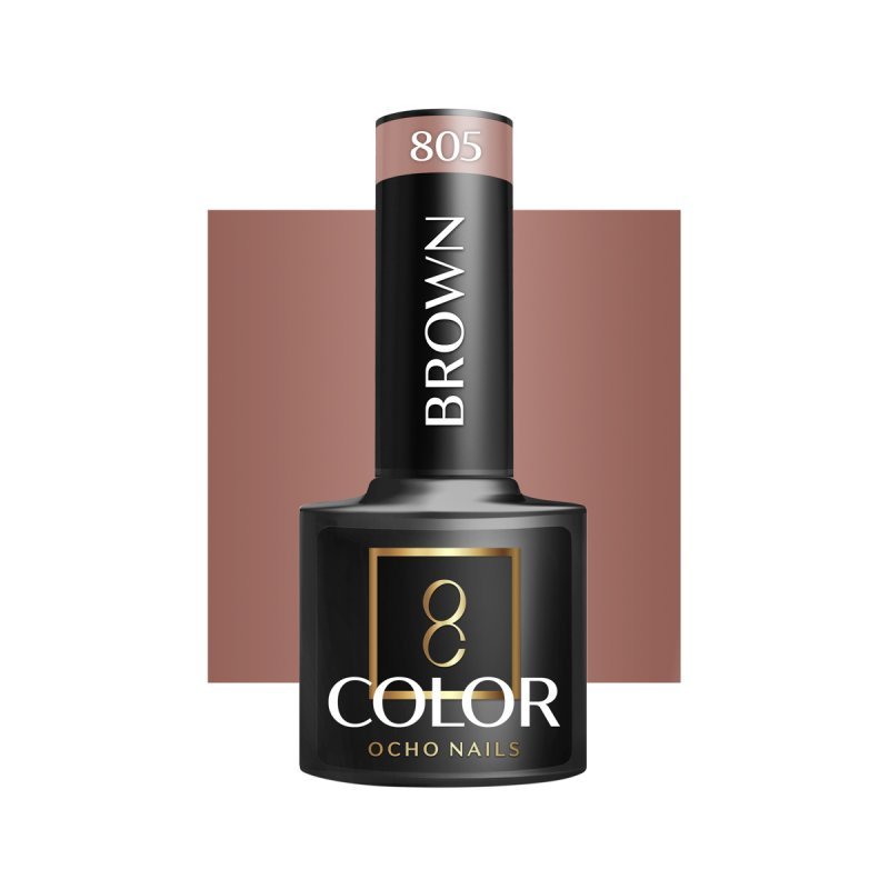 Gellak bruin 805 OCHO NAILS 5 g voor hybride manicure met intense kleur, eenvoudige applicatie en glans tot 3 weken Gellak bruin 805 OCHO NAILS 5 g voor hybride manicure met intense kleur, eenvoudige applicatie en glans tot 3 weken