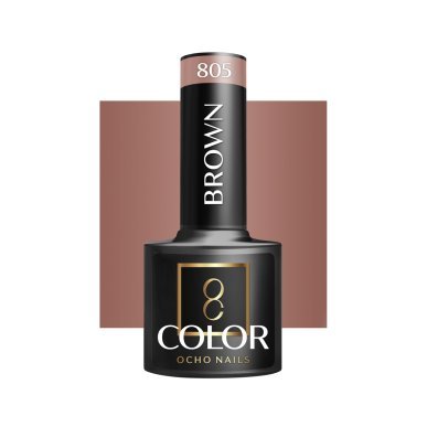Gellak bruin 805 OCHO NAILS 5 g voor hybride manicure met intense kleur, eenvoudige applicatie en glans tot 3 weken