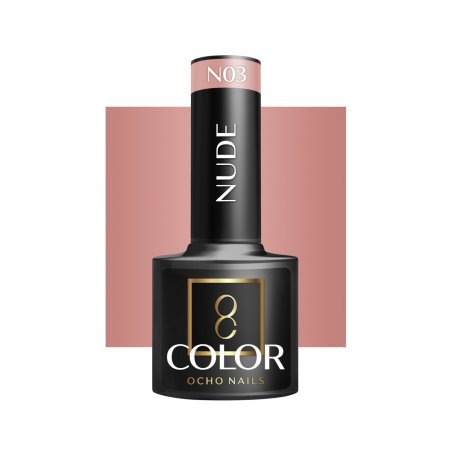 Gellak nude N03 OCHO NAILS 5 g voor hybride manicure met intense kleur, eenvoudige applicatie en glans tot drie weken