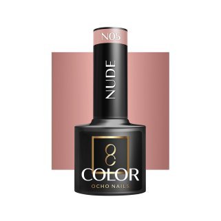 Nude gellak OCHO NAILS N05 voor hybride manicure, intense kleur, langdurige glans en 5 g voor nette nagelstyling